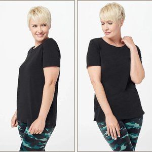 Cuddl Duds Cotton Core 2-Pack of Short-Sleeve Tops - Black/Black